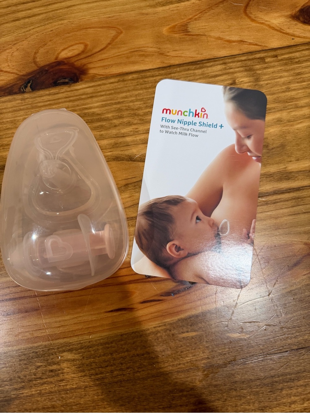 Munchkin Clear Silicone Flow Nipple Shield with Soft Pink Accents